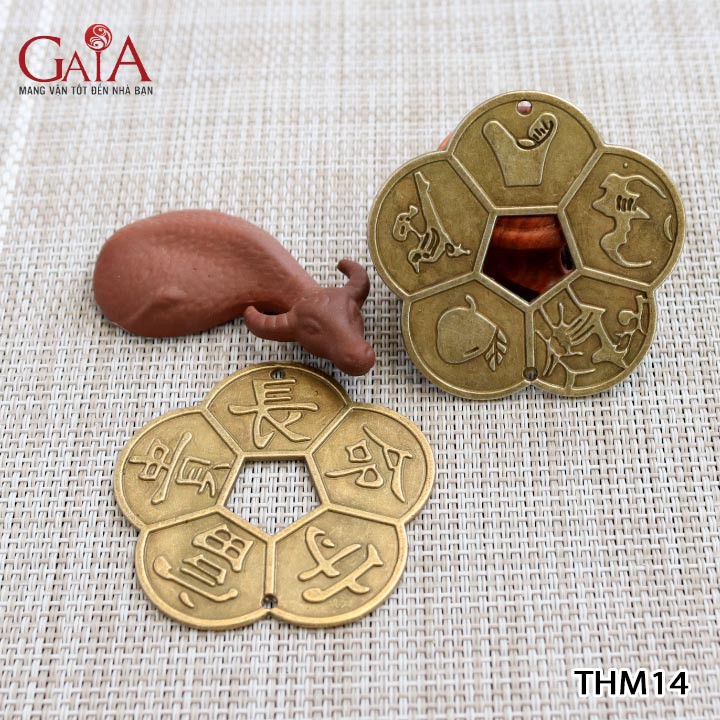 Đồng xu hoa mai 5 cánh liền khắc nổi 2 mặt 55mm THM14 | BigBuy360 - bigbuy360.vn