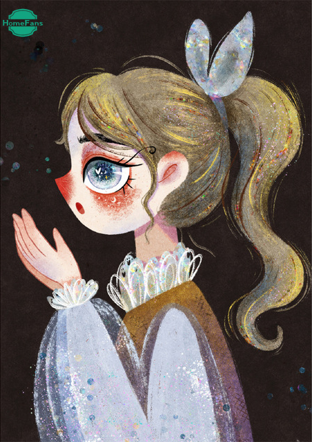 Bộ Dụng Cụ Làm Tranh Đính Đá 5D Họa Tiết Cô Gái Độc Đáo Kích Thước 30x40cm DIY Dùng Trang Trí