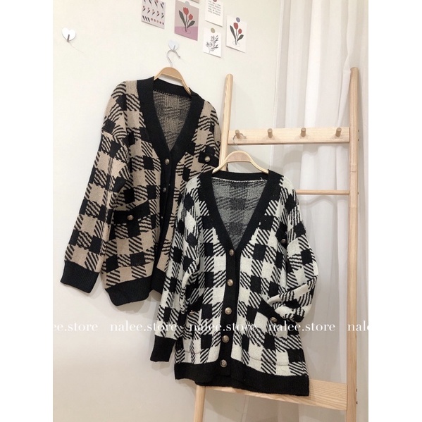 Len cardigan kẻ ô | BigBuy360 - bigbuy360.vn