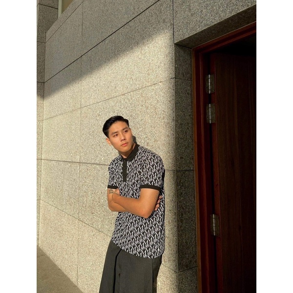 Áo nam MIKENCO Monogram Polo Black