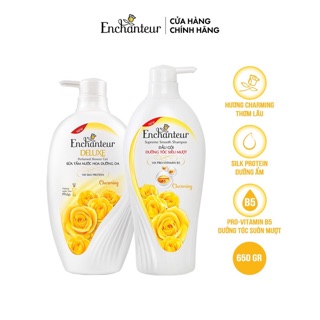 Combo dầu gội + sữa tắm Enchanteur  Charming 650g