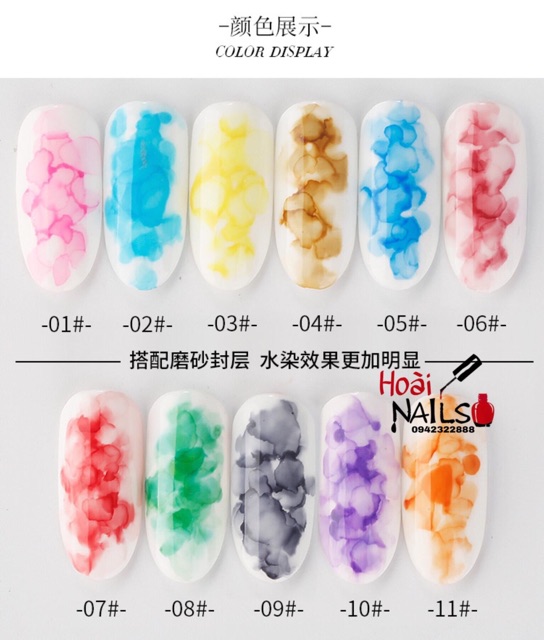 Set cồn loang cherry 12 màu - phụ kiện nail