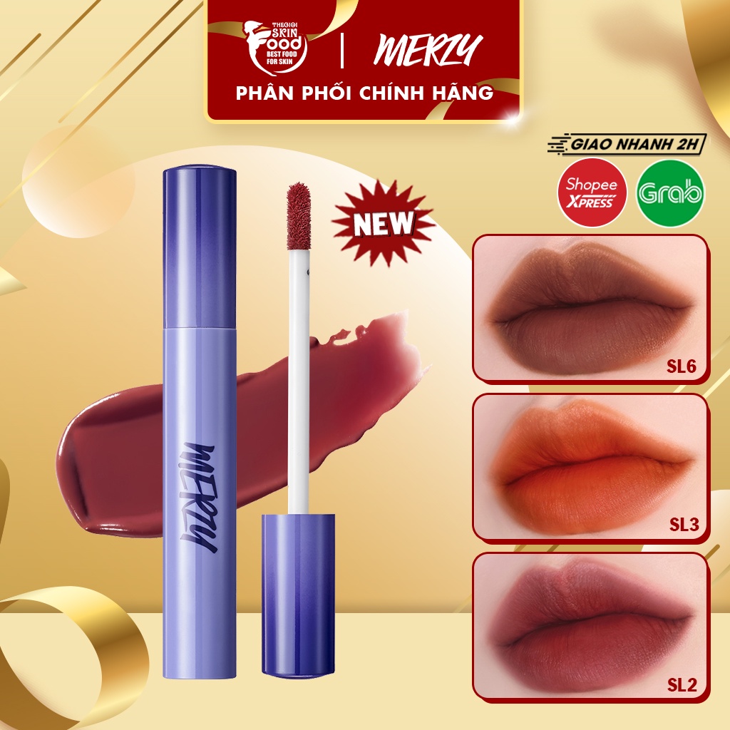 New 2022 Son Kem Siêu Lì, Siêu Mịn Môi Hàn Quốc Merzy Soft Touch Lip Tint 3g