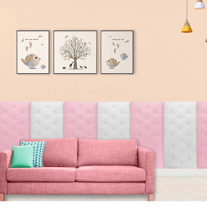Miếng dán 3D trang trí tường hình dạng đệm tatami chống va chạm độc đáo