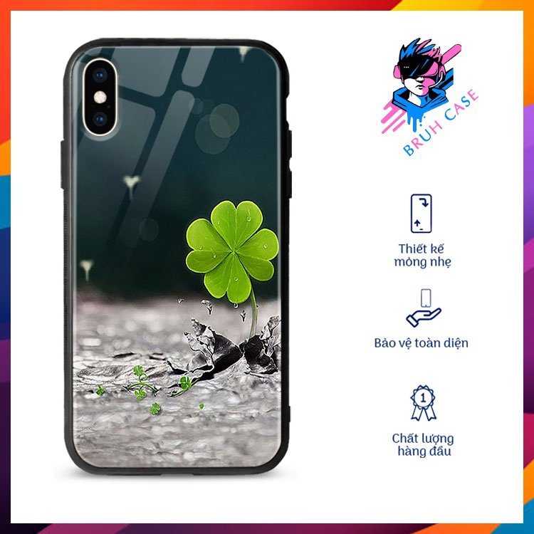Ốp Đt Iphone 7 Plus Hình Cỏ 4 Lá BRUH CASE Từ 6 Đến 12 ProMax