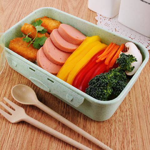 Hộp cơm Cách Nhiệt Di Động Bằng Rơm Lúa Mì Chống Rò Rỉ Có Thể Dùng Trong Lò Vi Sóng Cho Nữ Sinh