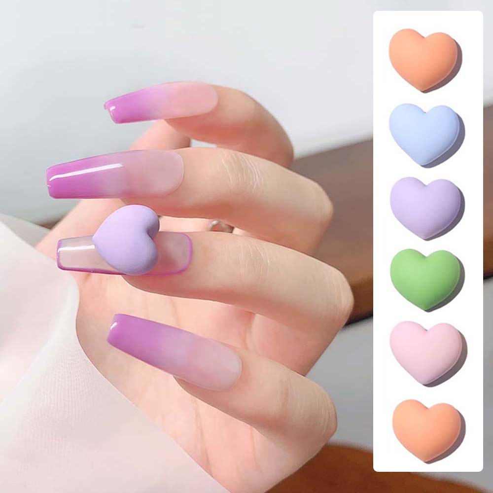 [Hàng mới về] Phụ kiện trang trí móng tay hình trái tim ba chiều thời trang Nhật Bản