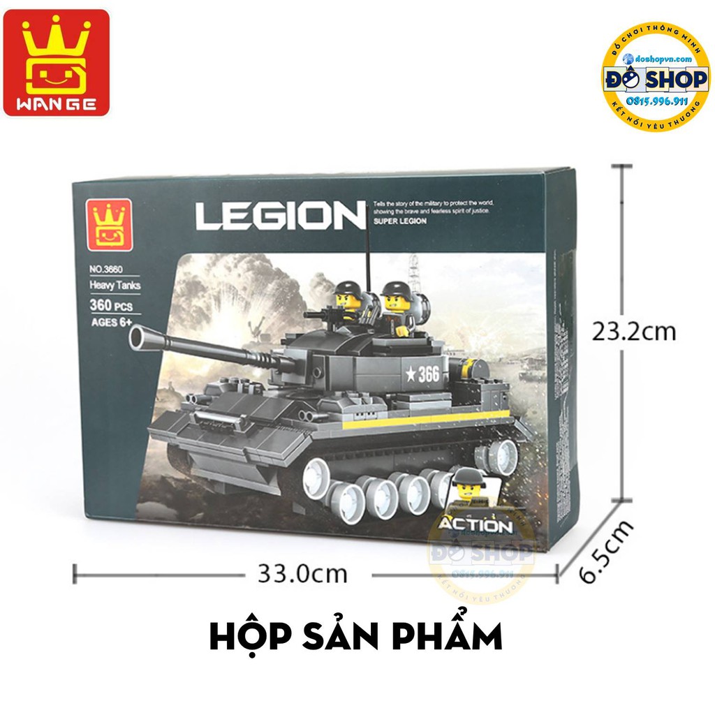 Đồ Chơi Lắp Ráp Lego Xe Tăng Cao Cấp Wange W366 360 Mảnh Ghép - Đô Shop