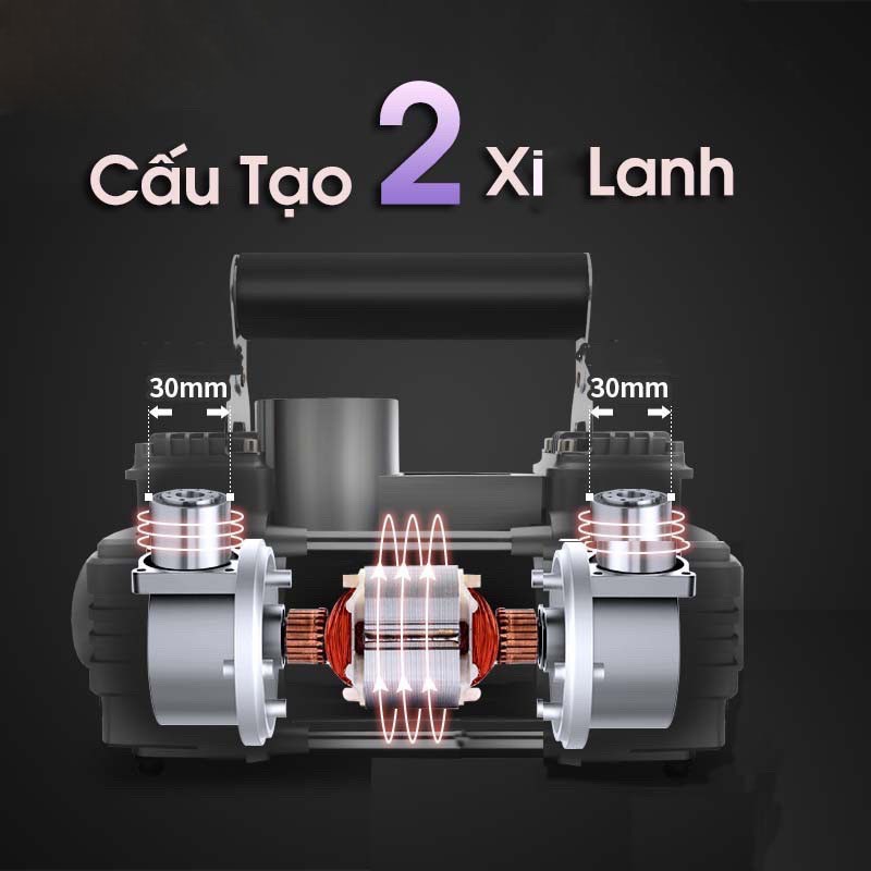 Bơm Ô Tô 2 Xi Lanh Mã Lực Lớn Siêu Khỏe