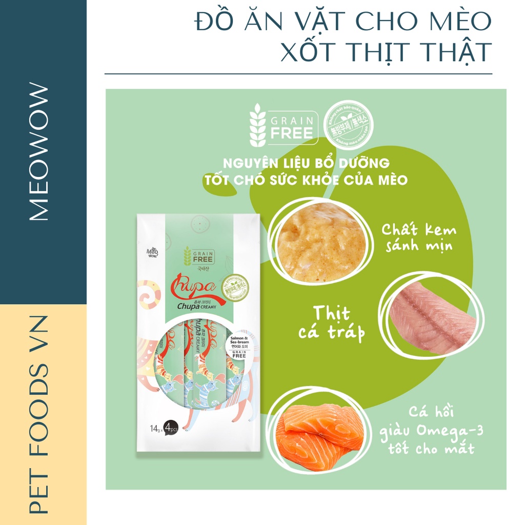 Sốt dinh dưỡng cho mèo MEOWOW Chupa Creamy 56g