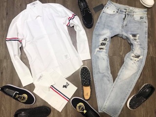 Sơ mi Thom brown Chất lụa chống nhăn Siêu HOT