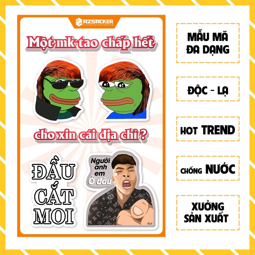Hình Dán Đầu Cắt Moi - Sticker Meme Đầu Cắt Moi Thiết Kế Theo yêu Cầu Tại Azsticker Set 5 Hình