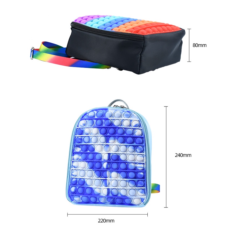 Balo đựng vật dụng thiết kế trò chơi ấn bong bóng bằng silicon xinh xắn