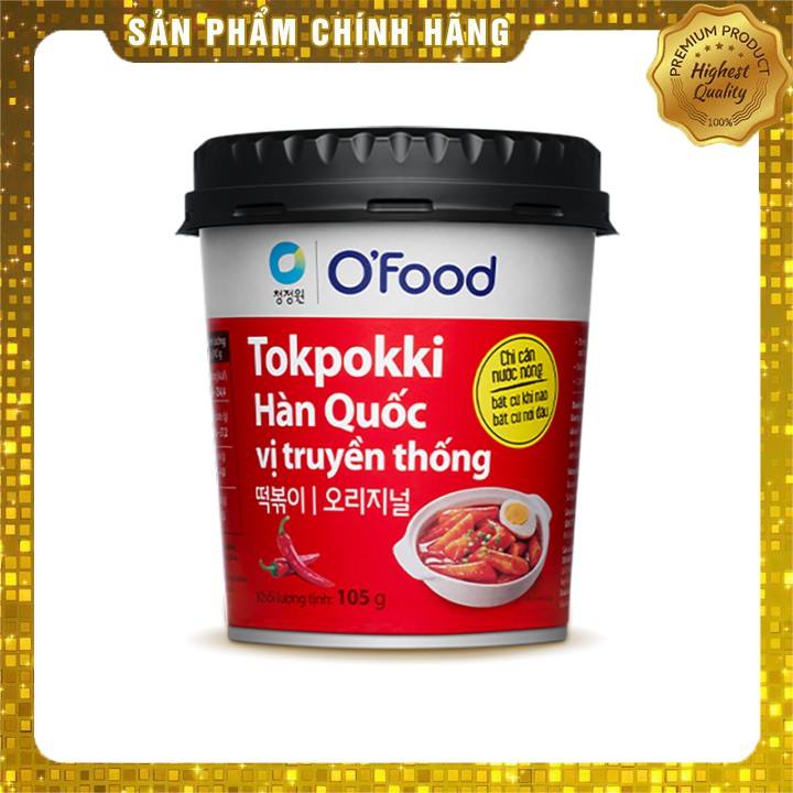 [SIÊU HOT] Bánh gạo Tokpokki Hàn Quốc O'Food ăn liền kèm sốt tiện lợi - Vị truyền thống và phô mai