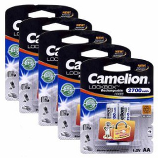 Combo 10 viên pin sạc aa camelion 2700 lockbox - vỉ 2 viên