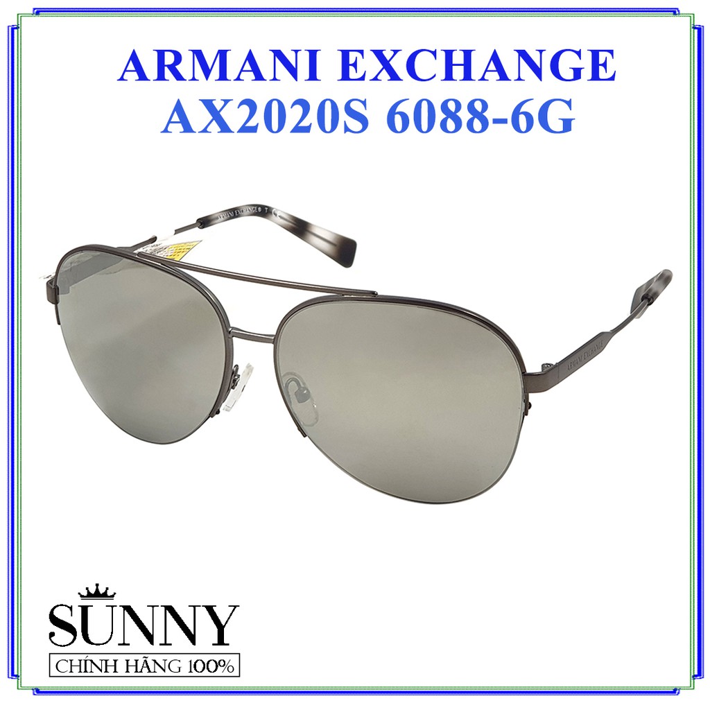 AX2020S 6088-6G - kính mát Armani Exchange chính hãng Italy, bảo hành toàn quốc