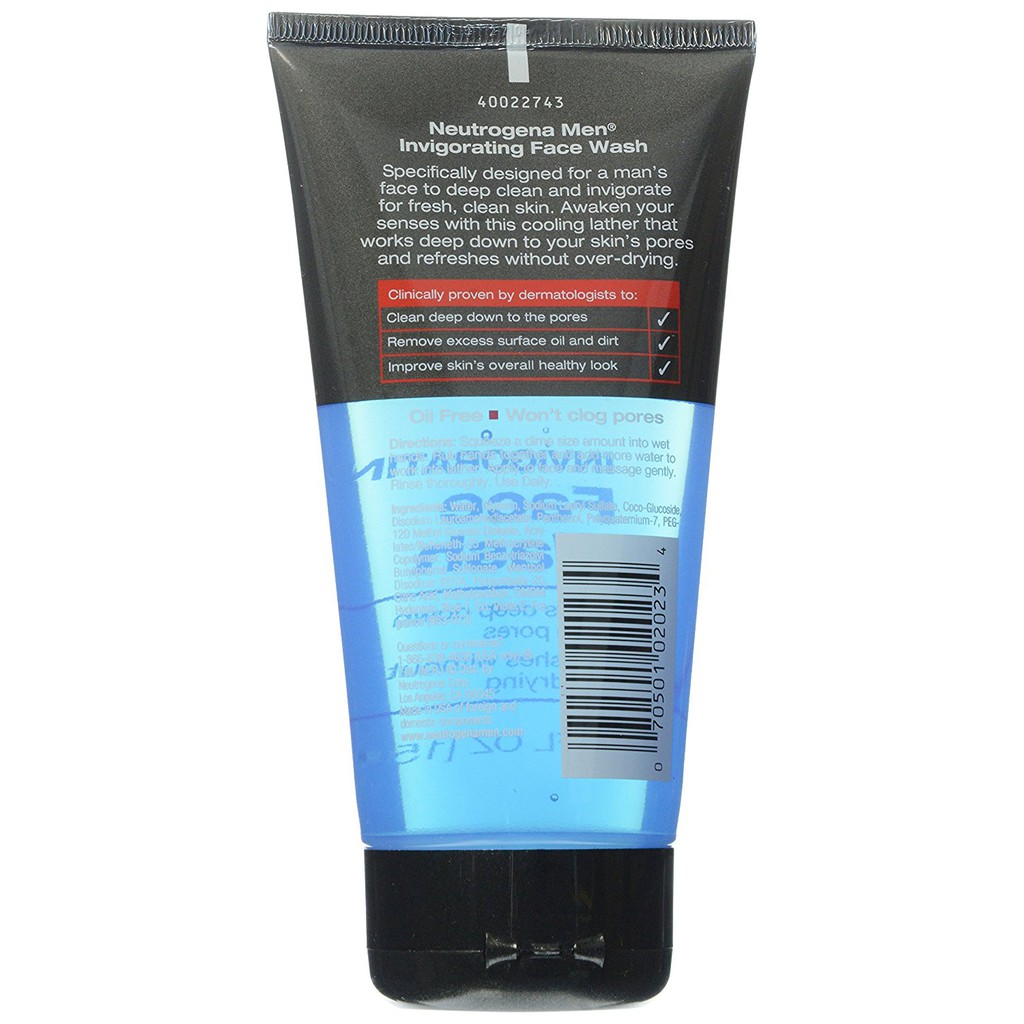 Gel rửa mặt làm sạch da/ngừa mụn nam giới Neutrogena Men Invigorating/Acne Wash Face Wash 150ml