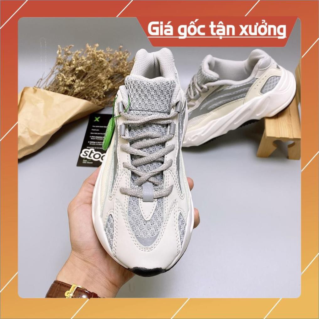 [Freeship+ Hàng Xịn] Giày Sneaker Nam Nữ Yz-700 STT Xám Trắng, Giày thể thao nam nữ cao cấp