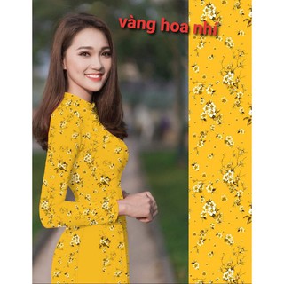 [FREESHIP] Áo Dài Lụa Hoa nhí Ảnh thật 100%