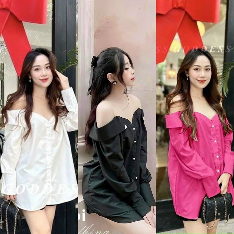 ÁO SƠ MI TRỄ VAI PHỐI LƯỚI