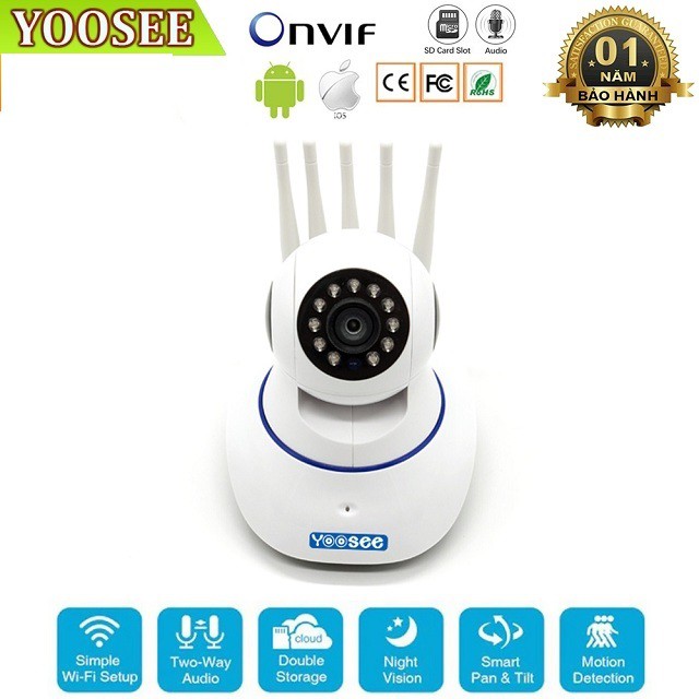 Camera Yoosee 5 Râu New C5R - Camera Không Dây Bản Nâng Cấp