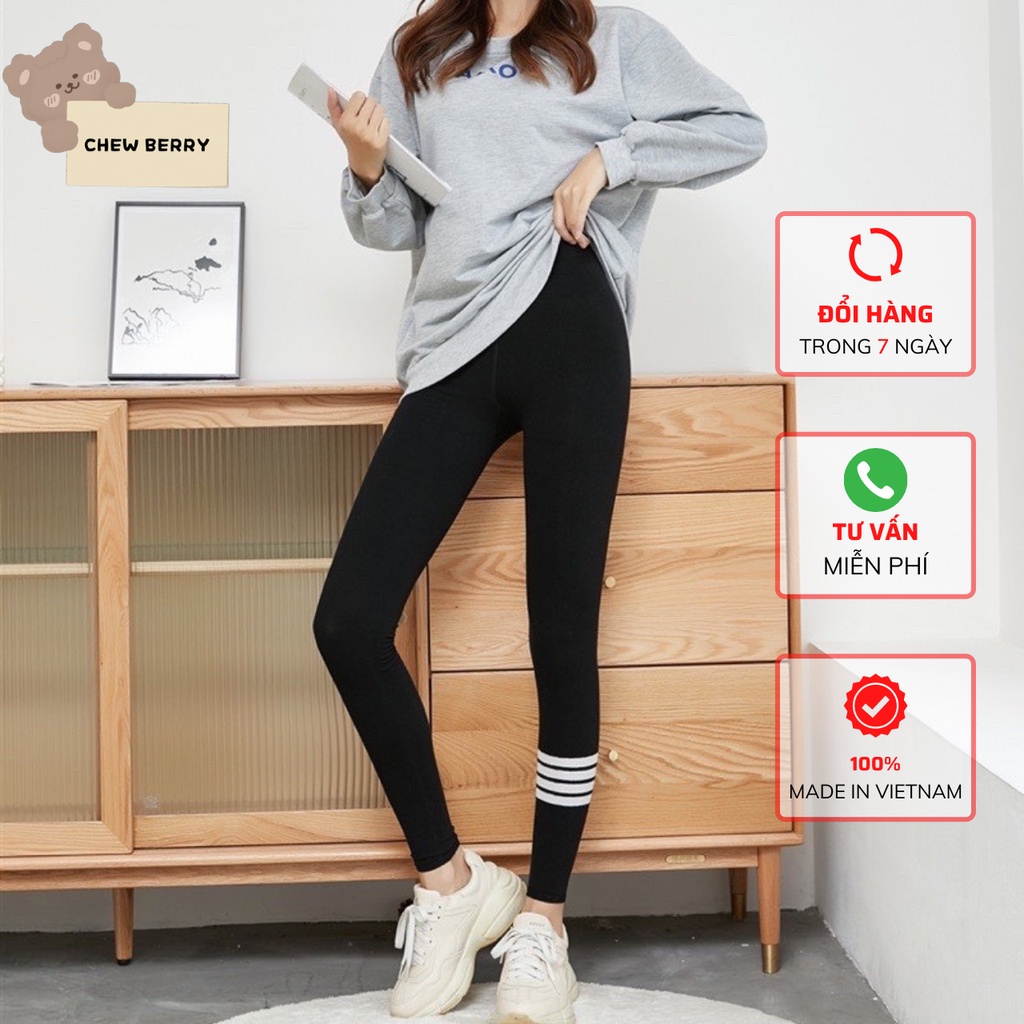 Quần Legging, Quần Dài Sọc Chân Tho.m Nữ Dáng Dài Co Giãn Nữ