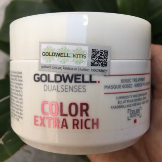 (Chính Hãng) Hấp dầu Goldwell 60s dưỡng màu tóc nhuộm Color Extra Rich Treatment 200ml