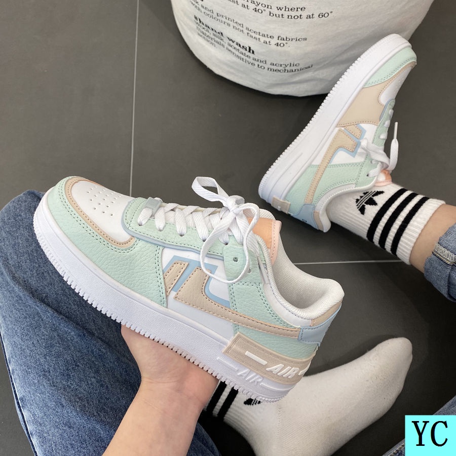 Giày Thể Thao Mùa Hè Năm 2021 Màu Xanh Dương/Trắng Cho Nữ Phong Cách Mới