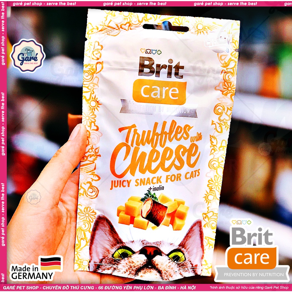 Bánh thưởng Đức Brit Care cho Mèo hỗ trợ chức năng Răng miệng Đẹp da lông Tiêu búi lông dạng snack giòn thơm ngon