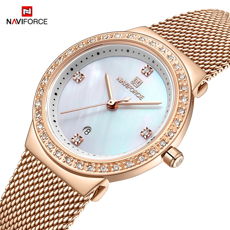 NAVIFORCE NF5005 Women Casual Fashion Mesh Band Quartz Watch | BigBuy360 - bigbuy360.vn