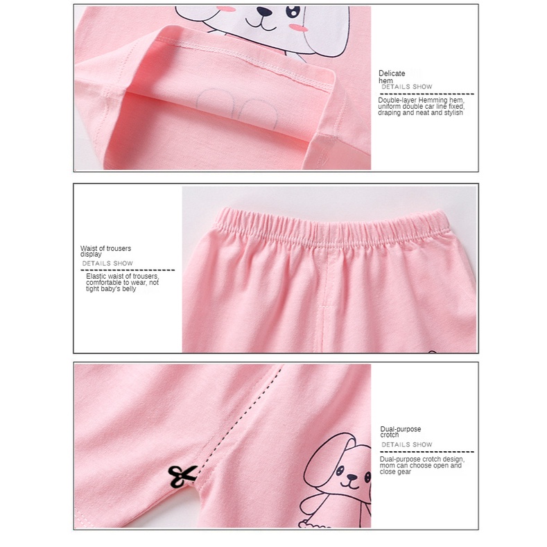 Bộ Áo Thun Cotton Tay Ngắn In Hoạt Hình + Quần Đùi Phong Cách Hàn Quốc Thời Trang Mùa Hè Cho Bé