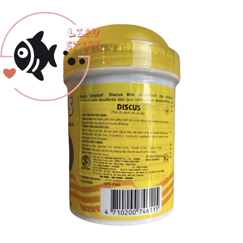 Thức Ăn Cho Cá Dĩa DISCUS - Hủ 60gram