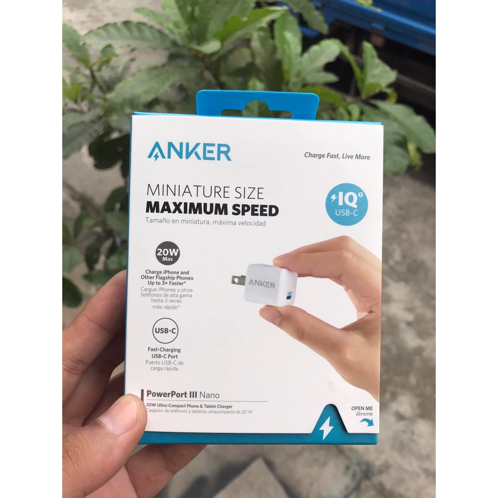 Sạc nhanh Anker powerport III 20w cube - sạc nhanh PD