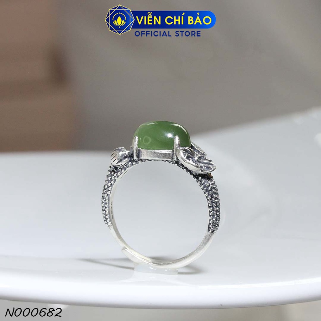 Nhẫn bạc nữ đài sen gắn đá chất liệu bạc 925 thời trang phụ kiện trang sức Viễn Chí Bảo N000682