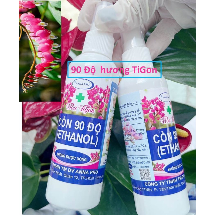 Cồn 90 độ,cồn y tế sát trùng diệt khuẩn/hương hoa Ti Gon 100ml