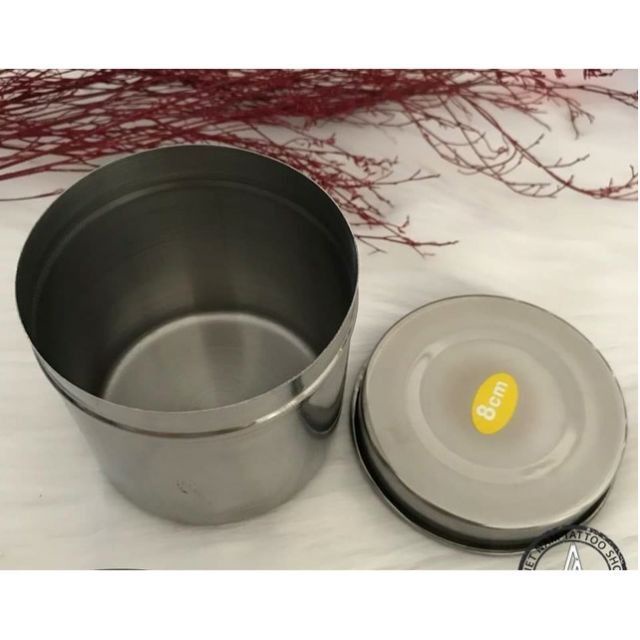 Bộ Đựng Dụng Cụ Spa, Dụng Cụ Y Tế: Khay Hạt Đậu, Hũ bông Inox Có Nắp, bát inox...
