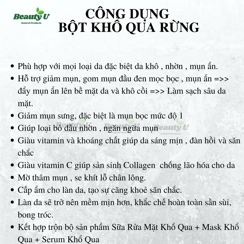 Mask Mặt Nạ Khổ Qua Rừng LimFarm 100g Giảm Mụn Mờ Thâm Da Dầu , Dưỡng Da Căng Bóng , Bột Khổ Qua Rừng - Handmade