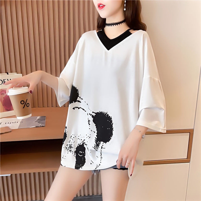 Áo thun áo phông nữ from rộng chất cotton co giãn size tới 70kg