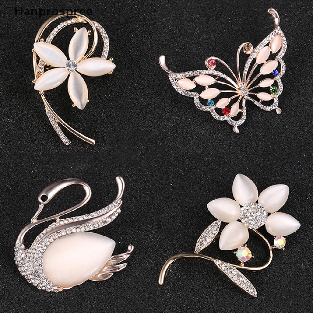 Ghim Cài Áo Hình Thỏ / Hoa / Bướm Đính Đá Pha Lê Thanh Lịch Cho Nữ