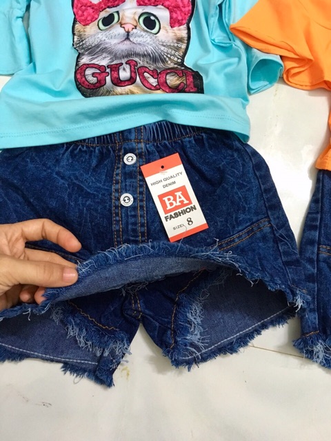 Chân váy/quần jeans đùi giả váy cực xinh cho bé gái 7-22kg