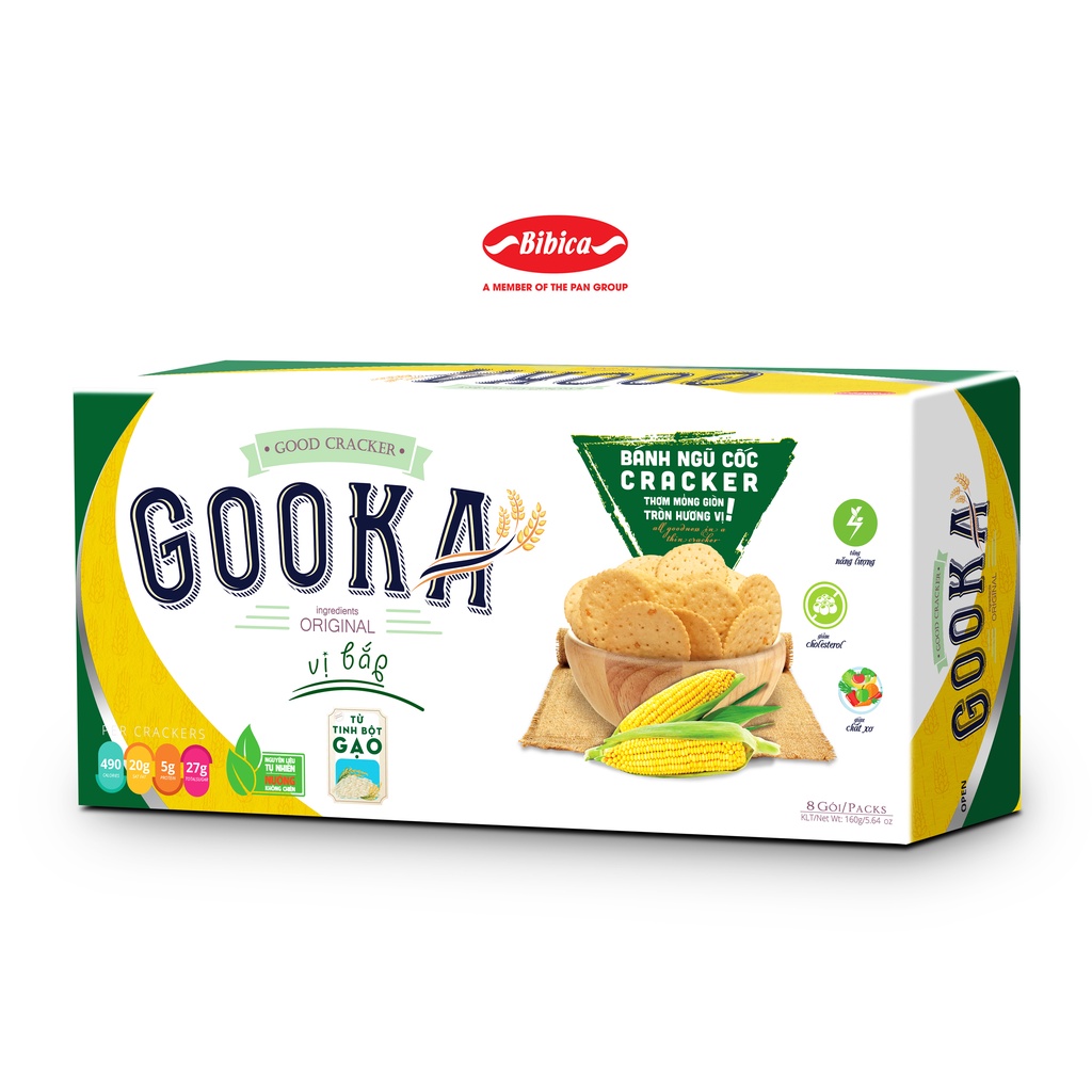 Bánh Gooka Cracker Ngũ Cốc Khoai Tây Bibica 160g