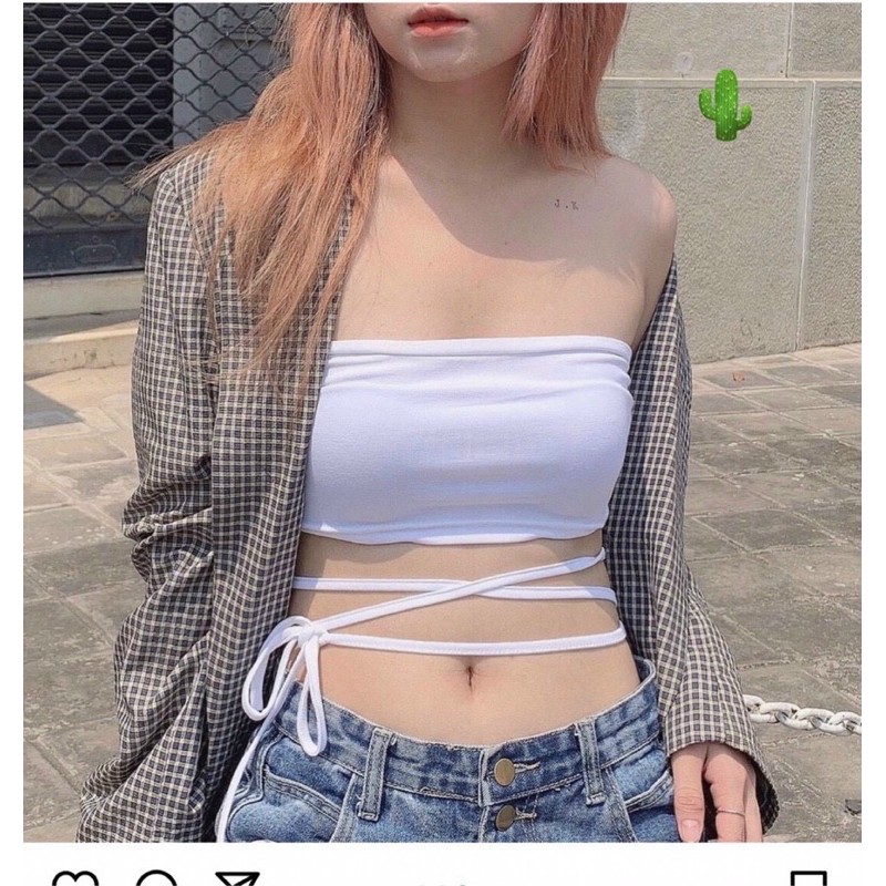 HOT TRENDY áo ống buộc dây eo cá tính sexy XM