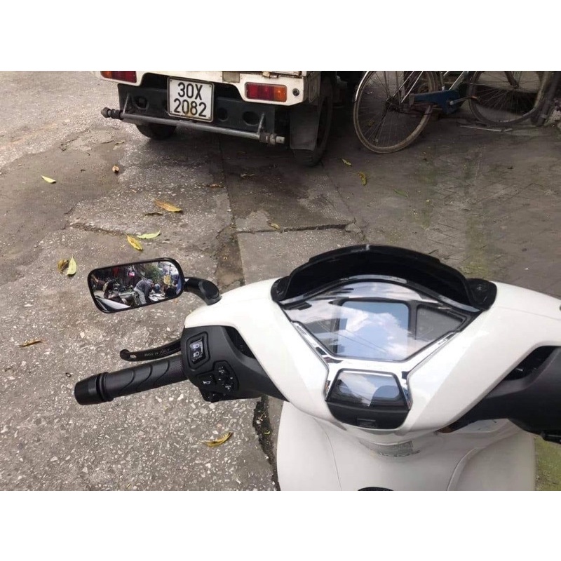 Gương Xe Máy H2C  Rizoma kính trắng xịn loại 1 Chân Ngắn