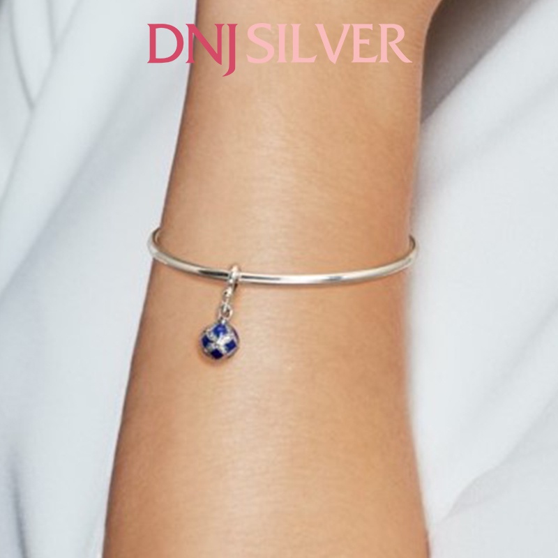 Charm bạc 925 cao cấp, hàng chuẩn bạc - Charm Blue Christmas Ornament thích hợp để mix vòng tay charm - DN176