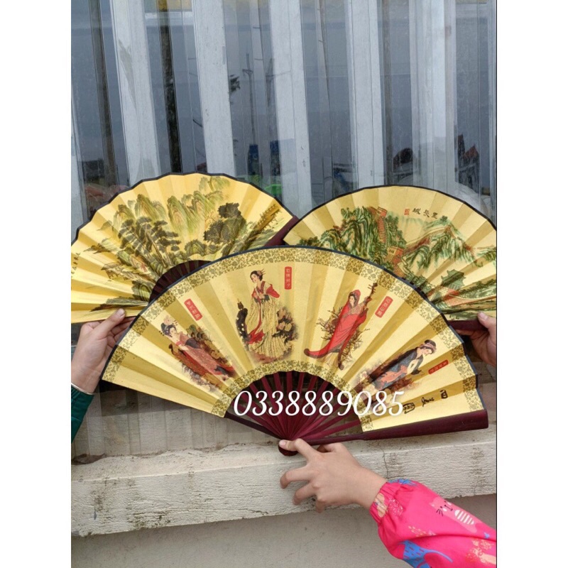 Quạt xếp cổ trang Trung Quốc, hàng to, dày nan, hàng siêu đẹp