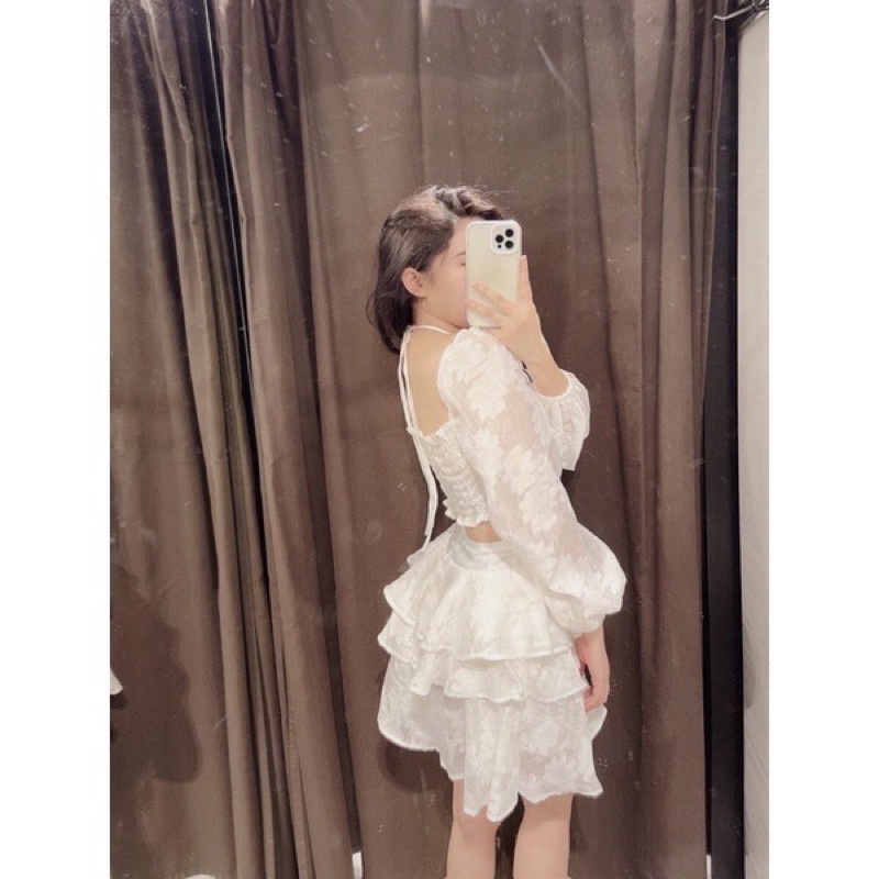 Váy Voan Tơ Hai Lớp Chun Lưng