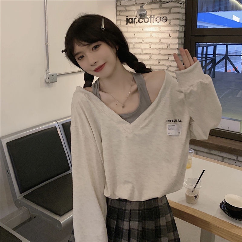 Áo Len Tay Dài Cổ Chữ V Thời Trang Dành Cho Nữ