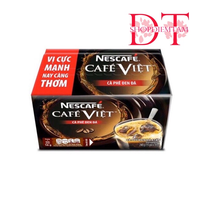 Nescafe Cafe Việt- Cafe đen đá hộp 15 gói 16g