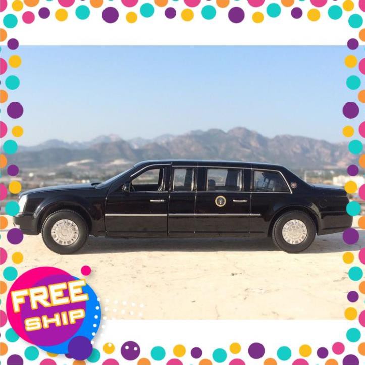 Xe mô hình CADILAC kích thước 22x6.5x5.8 cm xe tổng thống mỹ chất liệu kim loại chạy cót sang trọng