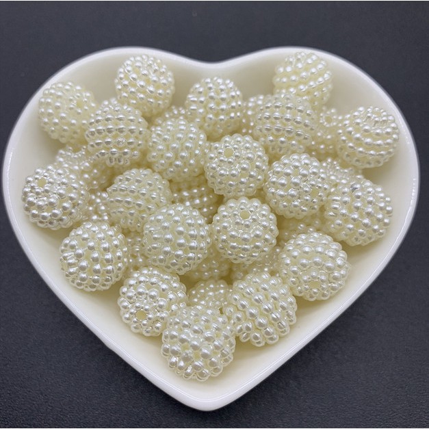 Ngọc trai giả kích thước 10mm 12mm 14mm 20mm dùng làm trang sức thủ công